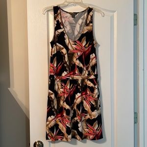 Tommy Bahama Dress wit Palm Leaf & Bird of Paradise Print  Side Pockets  Sz S/P